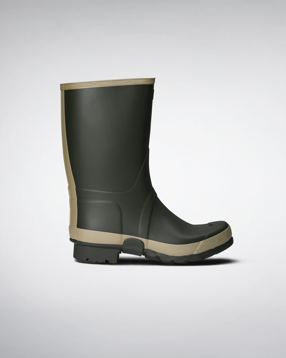 Mens Hunter Gardener - Short Rain Boots Dark Olive - 8940-TIDOU